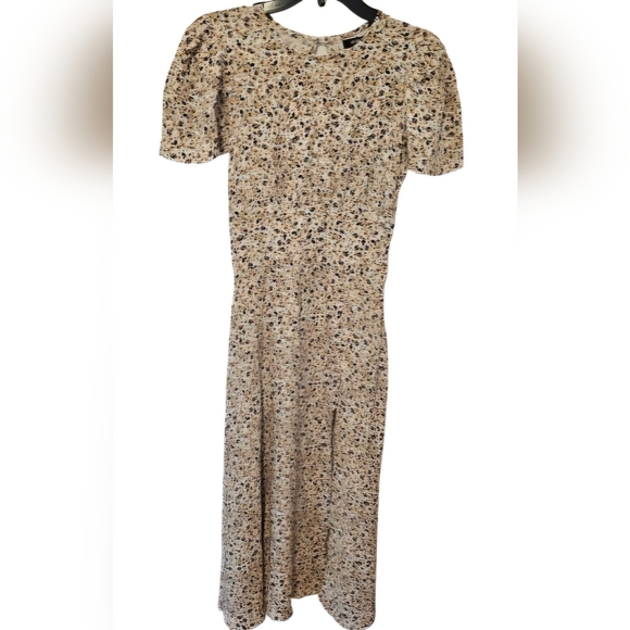 AFRM Beige Print Lala Midi Dress Women's Size Small NWOT - Picture 1 of 10